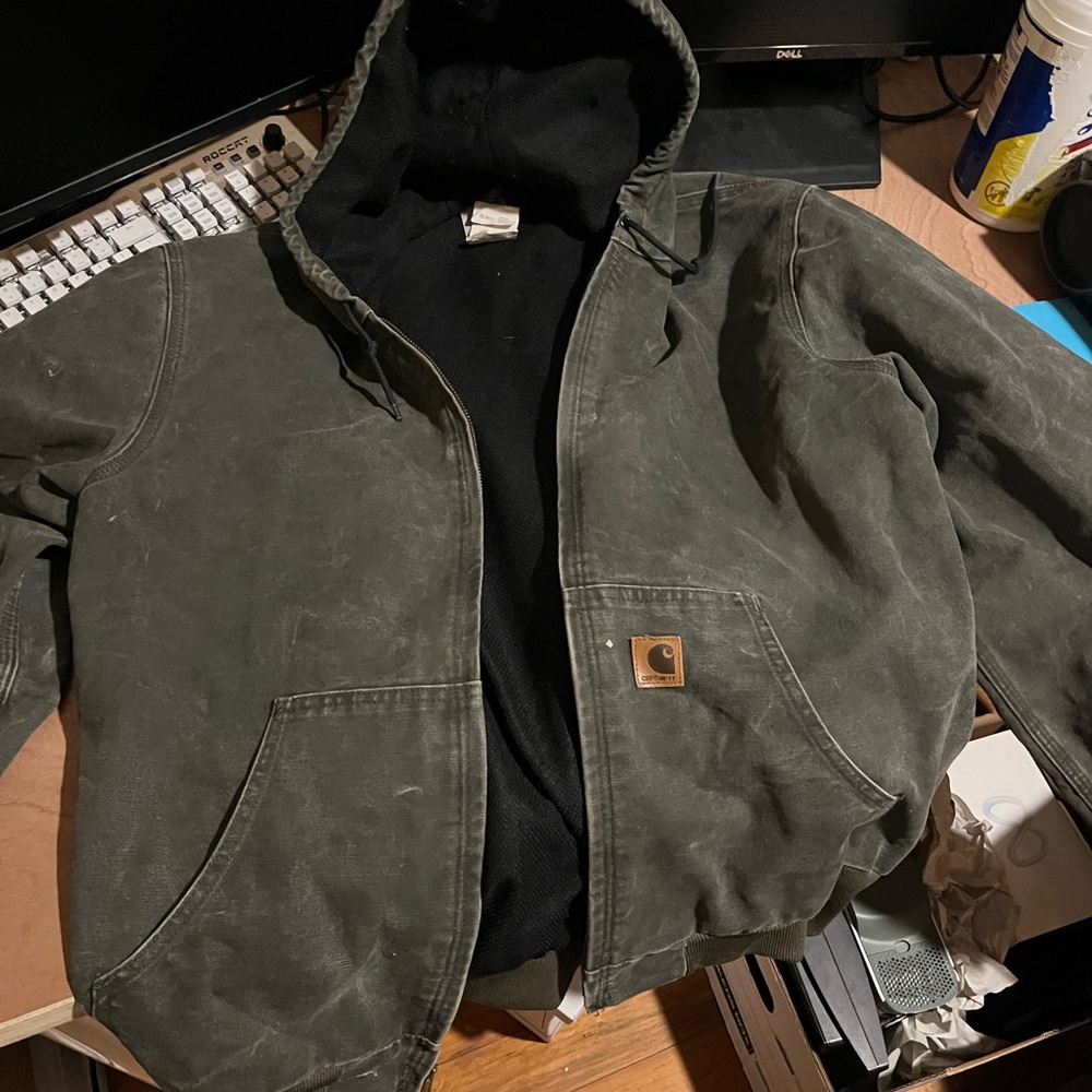 Carhartt Men's Olive Hooded Field Jacket